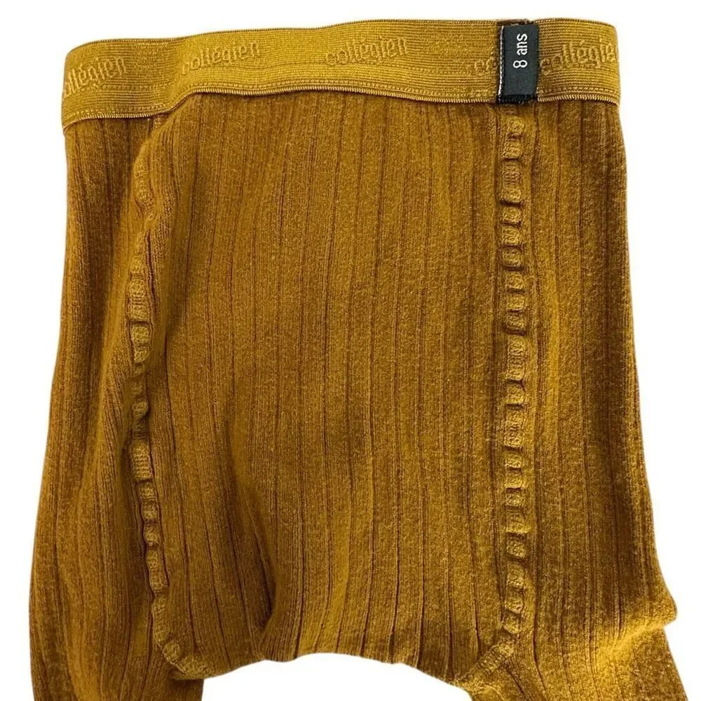 Collegien Girls Footed Tights size 8 Mustard
